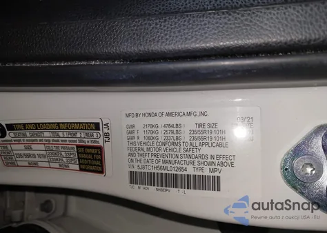 2021 Acura Rdx Technology Package from USA, damaged, VIN 5J8TC1H56ML012654